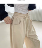 Hem Snap Folding Balloon Wide Banding Pants