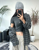 Dehen Oversized Fit Checkered Shirt
