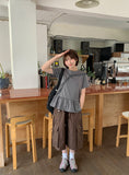 Elg Summer Frill Stripe Short Sleeve Tee