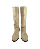 Suede shirring half boots