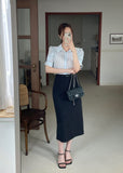 Tibet Stripe Puff Shirt Blouse