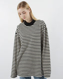 Longsleeve Heavy Overfit Stripe Half Turtleneck