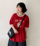 [unisex] Ensert Printed Ringer Over Short Sleeve T-shirt