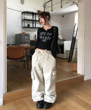 Faded Dyeing Washed Multi Cargo Pants