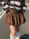 [Belt Set] Charlie Suede Pumpkin Belt Mini Skirt