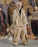 Pocket Layered Oversized Cotton Pants