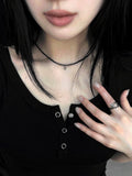 Black Star Beads Pendant Necklace