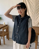 Ryushu Denim Button Hood Vest