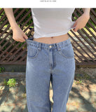 Cooling Tencel Cut Summer Banding Thin Wide Denim Pants