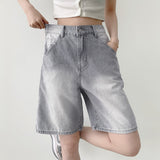 Carpenter Bermuda Knee Length Banding Denim Shorts