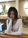 Delrin Ribbon Lace Layered Cardigan T-Shirt