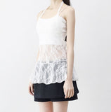 Lean Halter Lace Layered Frill Sleeveless