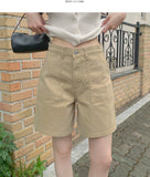 Patch Point Elbow Length Bermuda Half Cotton Shorts