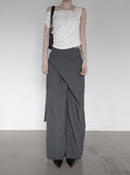 Ripple Drape One-Shoulder Off-Sleeveless
