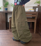 [Unisex] Liebden Keyring Nylon Banding Cargo Wide Pants