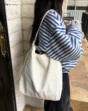 Dots corduroy big shoulder bag