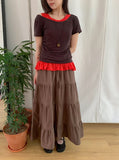 Kosel U-neck Side Shirring Short Sleeve Tee