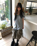 Shutin Big Dot Off-Shoulder Short Sleeve T-Shirt