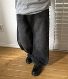 Belker Brushed Denim Balloon Wide Pants