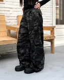 Youon Stitch Cargo Camo Wide Long Pants