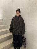 Handal Boucle Half Hood Fur Jacket