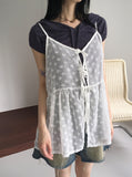 Newco ribbon strap see-through bustier sleeveless