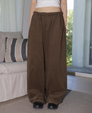 Thermal back pocket point wide cotton pants
