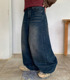 Kyoda Vintage Washing Wide Dart Denim Pants