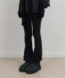 Button Slit Bootcut Pants