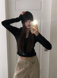 Brim brushed wrap button hoodie