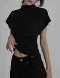 [ EEUN MADE ] Unbalance Shirring turtleneck Top