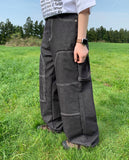 Vashu Capender Damage Denim Wide Pants