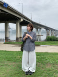 Bilte Summer Seersucker Check Long Sleeve Shirt