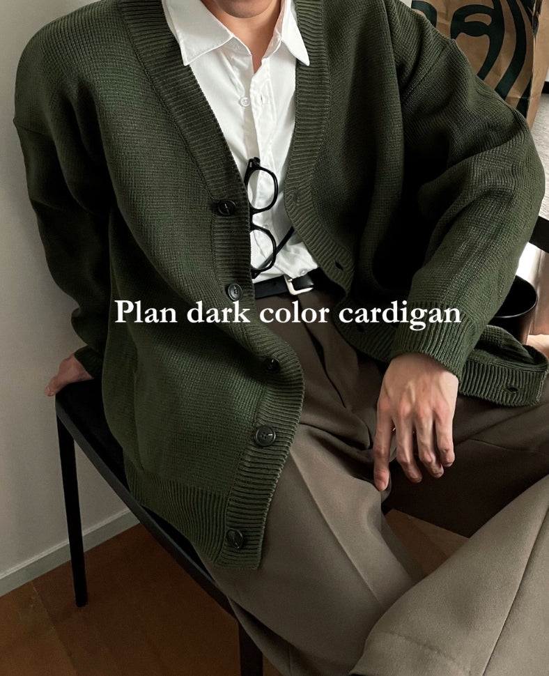 【COSYHARU】Plan Dark Color Cardigan COSYHARU (コシハル) - プランダークカラーカーディガン / Plan