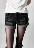 Flip short denim pants