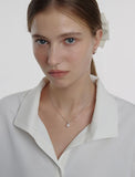 Essence Silver (W) Moissanite Freshwater Pearl Necklace 8mm