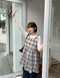 Luct Check Shirring Round Midi One Piece