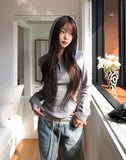 Ine Button Round Slim Hoodie