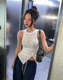 China lace hook slit sleeveless