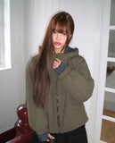 Nua check hooded overfit quilted padding