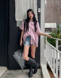 Fruity Pocket Stripe Roll-up Short Sleeve Shirt