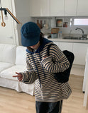 [unisex] Abit stripe over hood knit