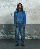 HEM BUTTON UTILITY CARGO DENIM PANTS