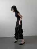 Glopin Drape Satin Skirt