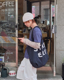 Daisy Patch Lettering Big Tote Bag