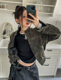 Camouflage Crop Rider Jacket