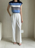 Hwie Pin Tuck Wide Straight Slacks