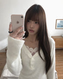 Boli Brushed Button V-Neck Long Sleeve T-Shirt