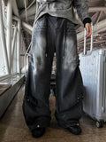 Rivet Pleated Denim