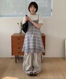 Deet Check Layered Sleeveless One Piece